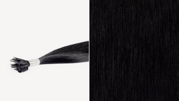 Ultra Flat Tips Y Tips Nano Hair Extensions Double Drawn Colour #1