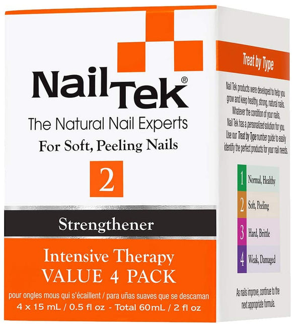 Nail Tek Intensive Therapy 2, Nail Strengthener for Soft and Peeling Nails