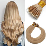 #24 Nano Ring Hair Extensions Double Drawn (Natural Blonde)