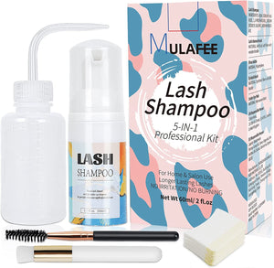 Eyelash Extension Shampoo Brush and Rinse Bottle Included - Eyelash Cleanser