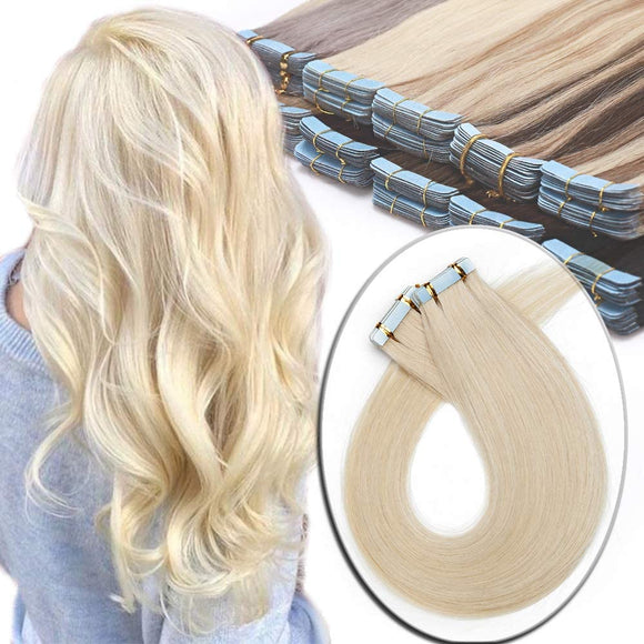 #70 Bleach White Blonde Double Drawn i Tip Hair Extensions Stick Tips
