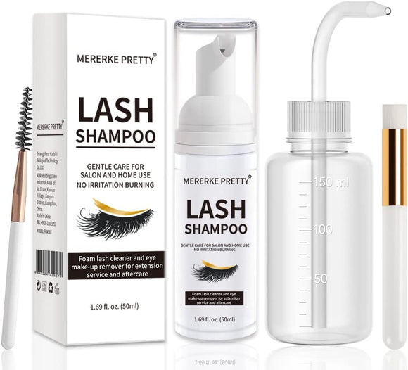 Eyelash Extension Cleanser includes Brushes & Rinse Bottle Eyelid Foaming Cleanser