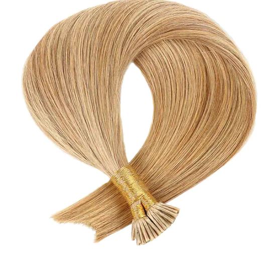 Golden Blonde Double Drawn i Tip Hair Extensions (#16) Stick Tips
