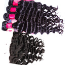 Virgin hair Extensions Bundle Deals with Frontal